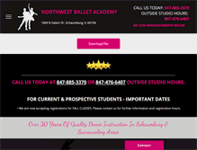 Tablet Screenshot of northwestballetacademy.com